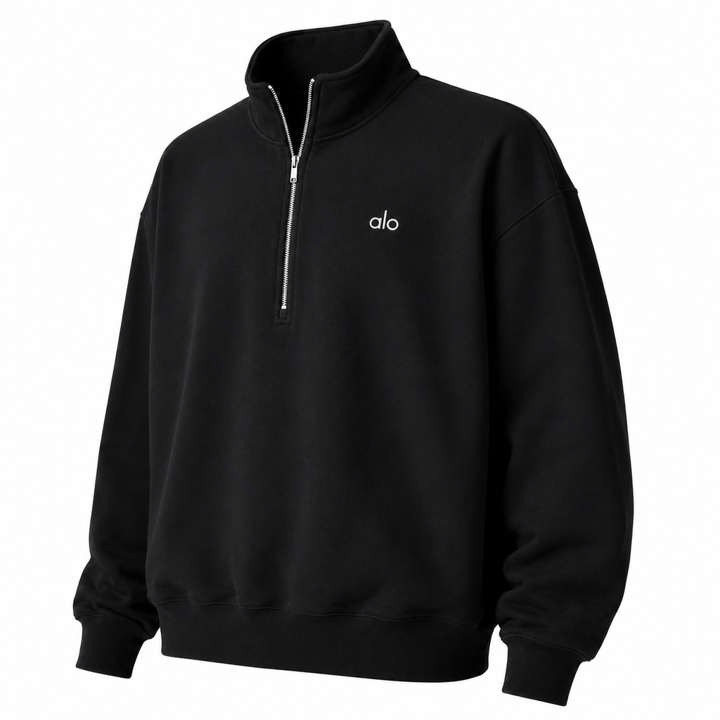 Sudadera Hoodie Alo Zip Negro